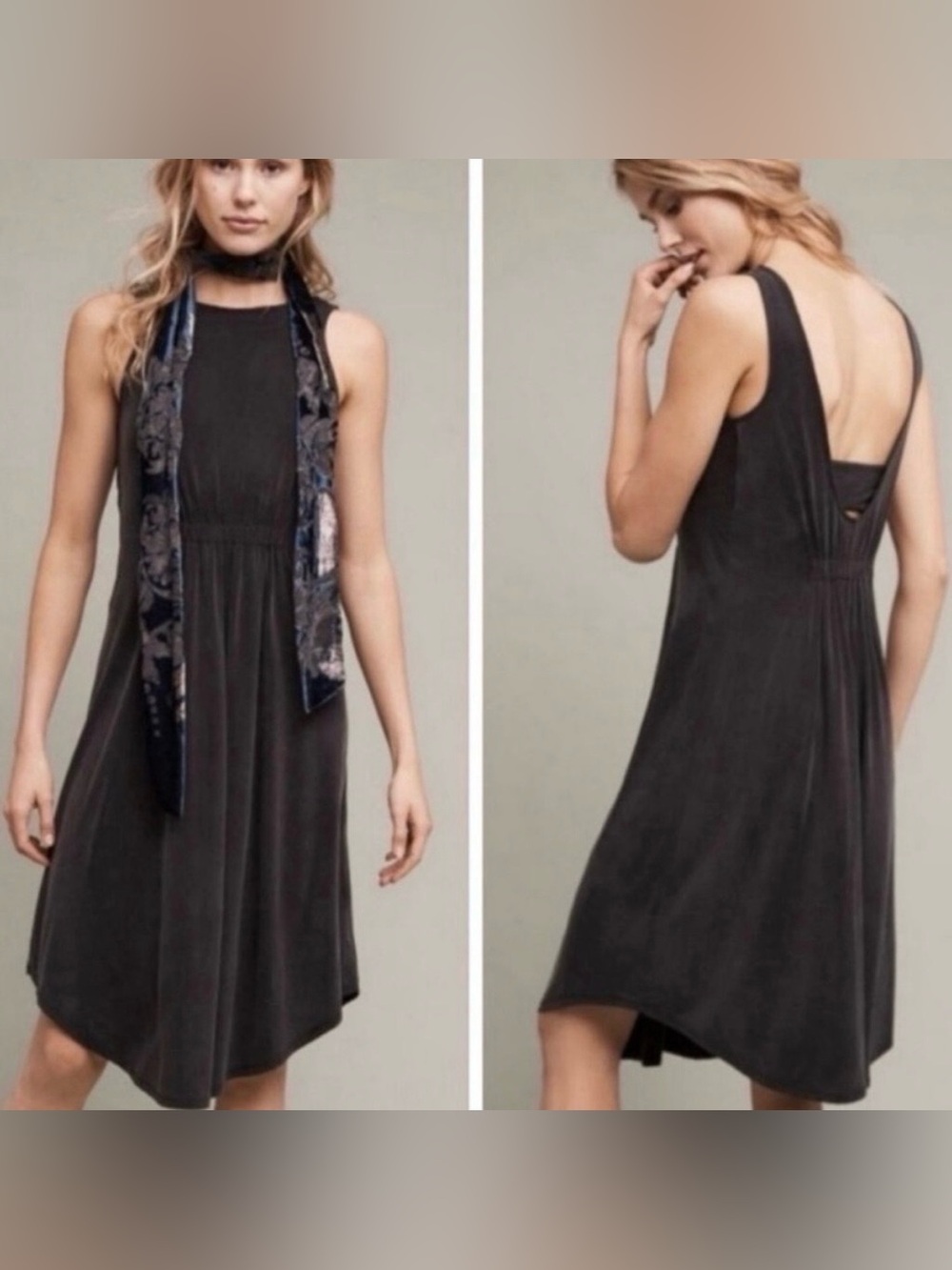 Anthropologie Moulinette Soeurs Lizzy Midi Dress EUC dark grey/black sz Medium